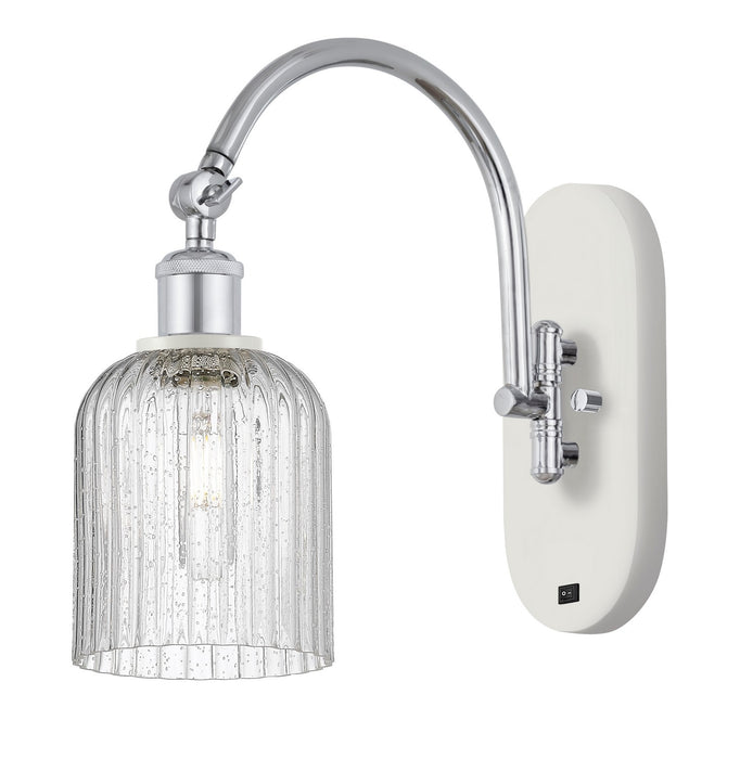 Innovations 518-1W-WPC-G559-5SDY One Light Wall Sconce, White Polished Chrome
