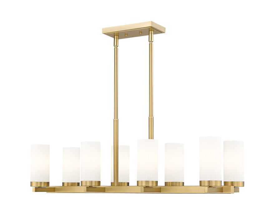 Z-Lite 3044-8L-MGLD Eight Light Linear Chandelier, Modern Gold