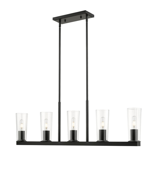 Z-Lite 826-5L-MB Five Light Linear Chandelier, Matte Black