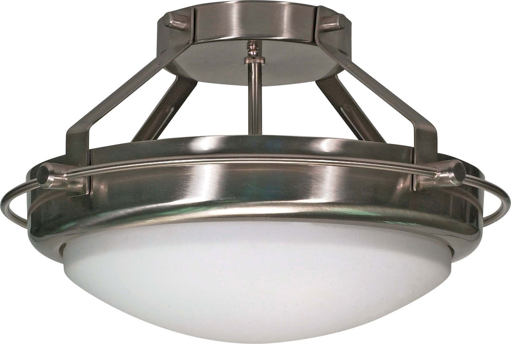Nuvo Lighting 60-609 Two Light Semi Flush Mount, Brushed Nickel