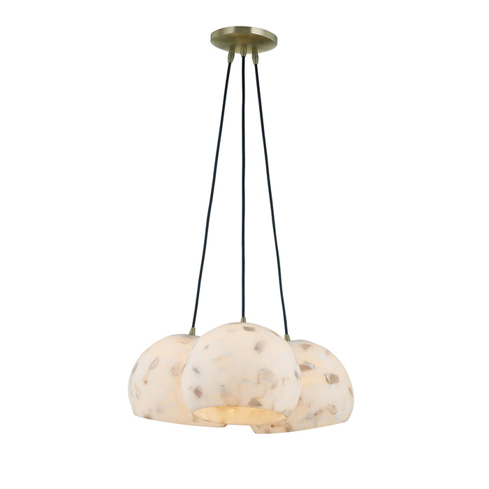 Justice Designs ALR-6534-BRSS Three Light Pendant, Brushed Brass