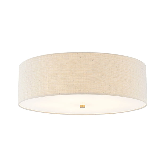 Justice Designs FAB-9732-CREM-BRSS Five Light Flush-Mount, Brushed Brass