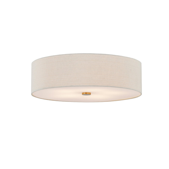 Justice Designs FAB-9733-CREM-BRSS Six Light Flush-Mount, Brushed Brass
