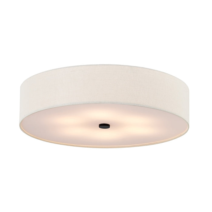 Justice Designs FAB-9733-CREM-MBLK Six Light Flush-Mount, Matte Black