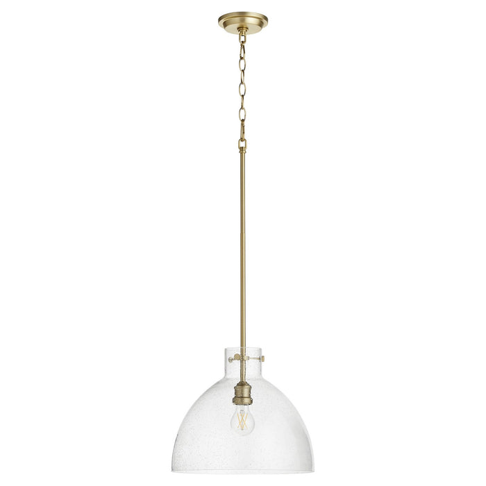 Quorum 8832-80 One Light Pendant, Aged Brass