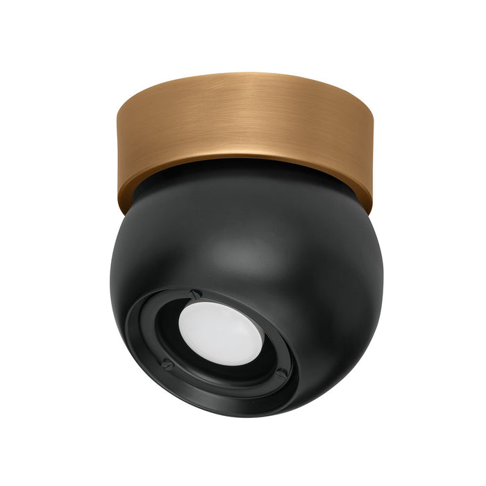 Troy Lighting C1406-PBR/SBK One Light Flush Mount, Patina Brass/Soft Black