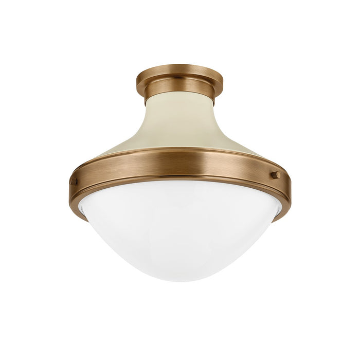Troy Lighting C3113-PBR/SSD One Light Flush Mount, Patina Brass And Soft Sand