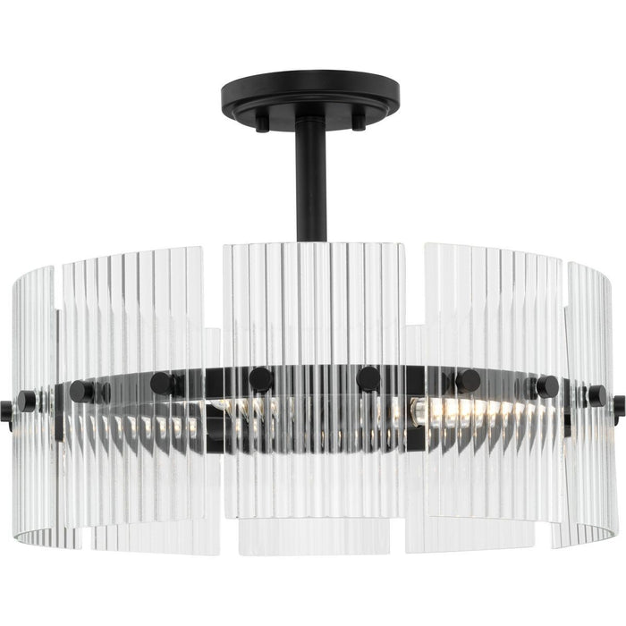 Progress Lighting P500456-31M Four Light Pendant, Matte Black