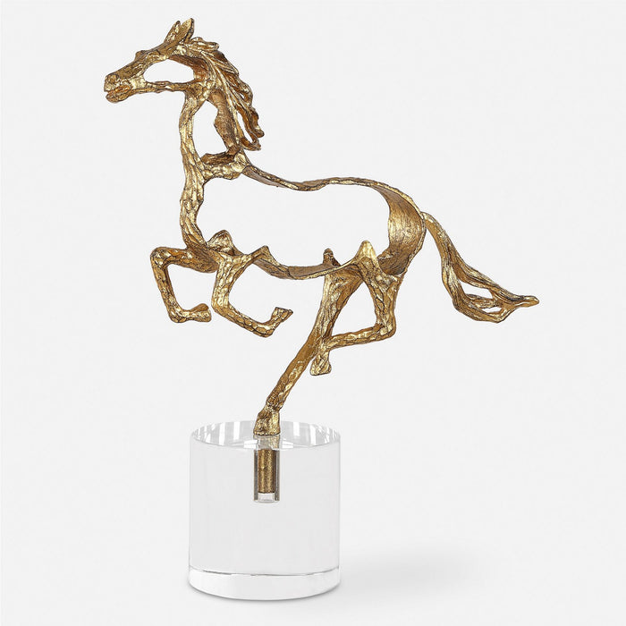 Uttermost 18146 Sculpture, Gold And Poised Atop