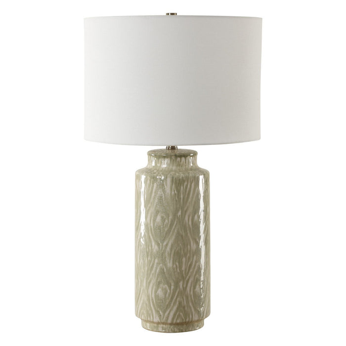 Uttermost 30366-1 One Light Table Lamp, Organic Pattern In Soothing Cream And Sage