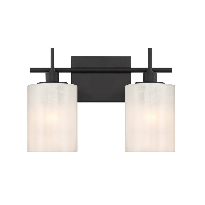 Meridian M80083MBK Two Light Bathroom Vanity, Matte Black