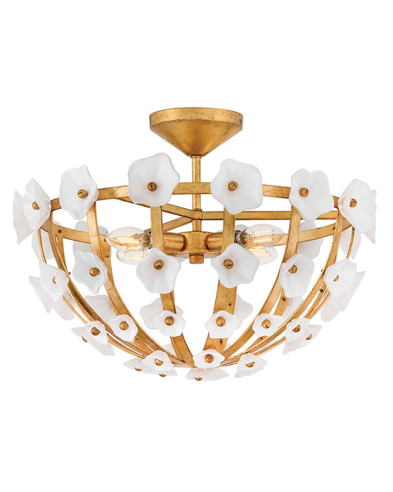Fredrick Ramond FR41633DA LED Semi-Flush Mount, Distressed Brass