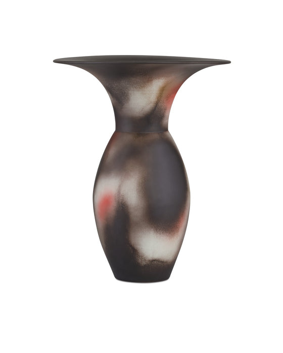 Currey and Company 1200-0927 Vase, Black / White / Pale Green / Pale Red