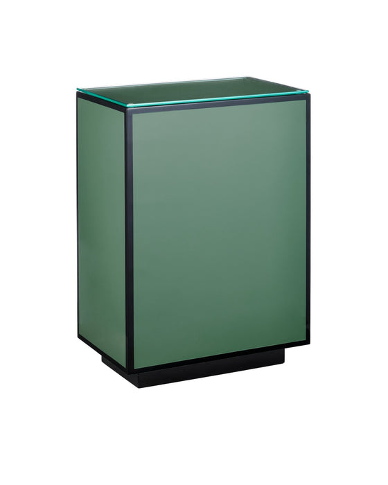 Currey and Company 3000-0312 Side Table, Green / Black / Clear