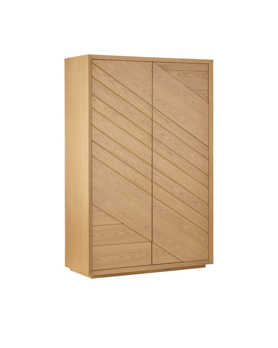 Currey and Company 3000-0315 Cabinet, Light Oak