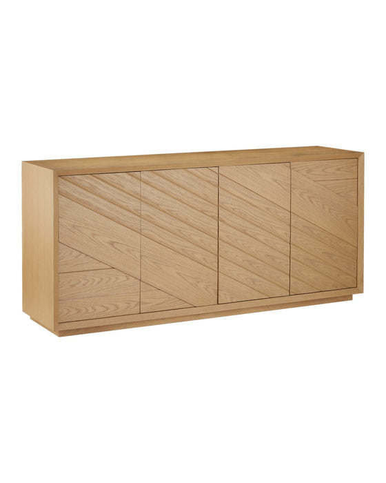Currey and Company 3000-0317 Credenza, Light Oak / Beige