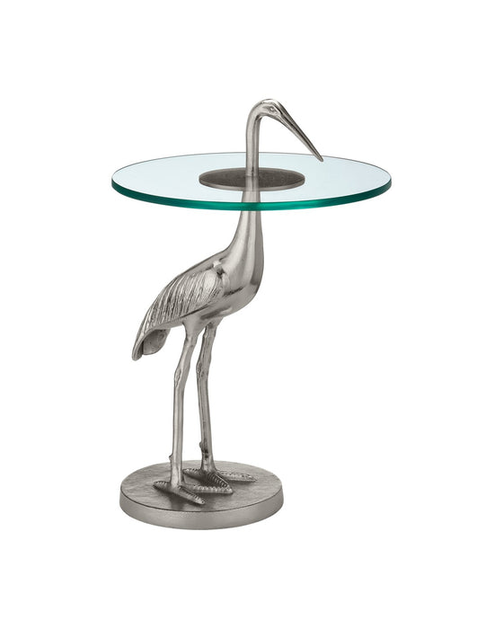 Currey and Company 4000-0195 Accent Table, Nickel / Clear
