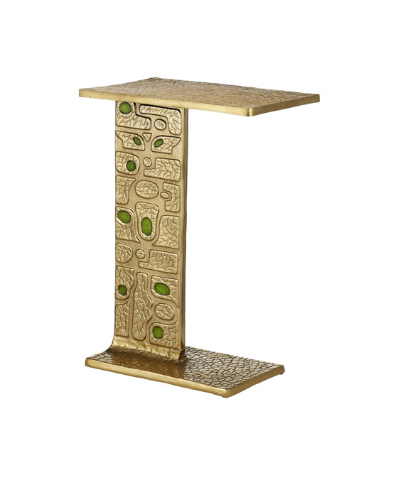 Currey and Company 4000-0197 Table, Gold / Green