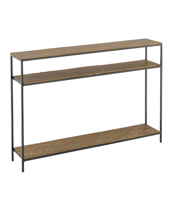 Currey and Company 4000-0200 Console Table, Antique Brass / Black