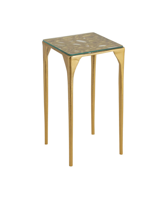Currey and Company 4000-0201 Drinks Table, Gold / Clear