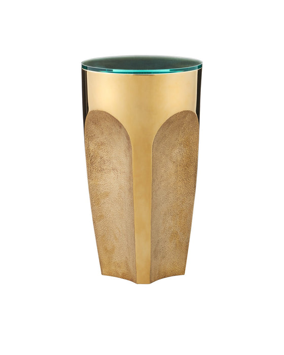 Currey and Company 4000-0215 Drinks Table, Polished Brass / Clear