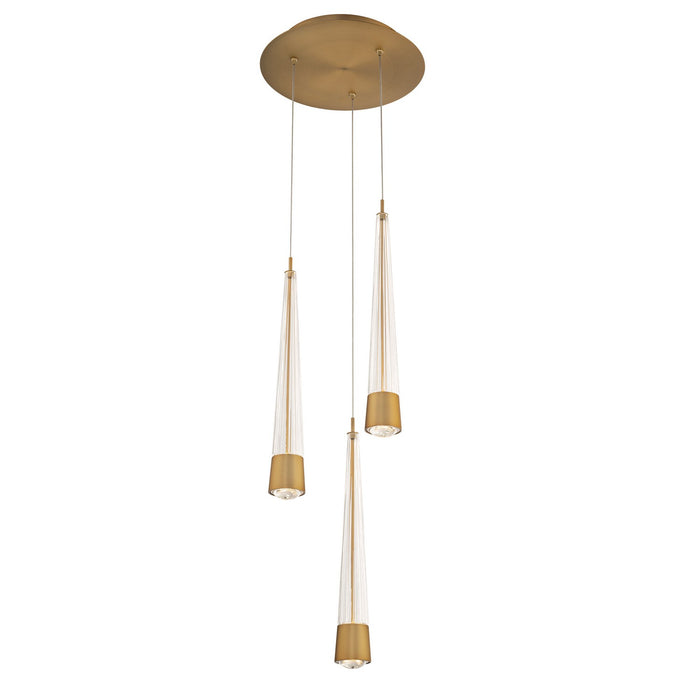 W.A.C. Lighting PD-59403R-AB LED Chandelier, Aged Brass