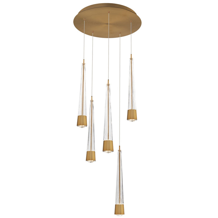 W.A.C. Lighting PD-59405R-AB LED Chandelier, Aged Brass