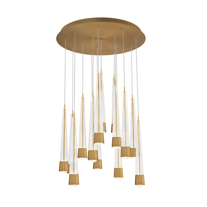 W.A.C. Lighting PD-59415R-AB LED Chandelier, Aged Brass
