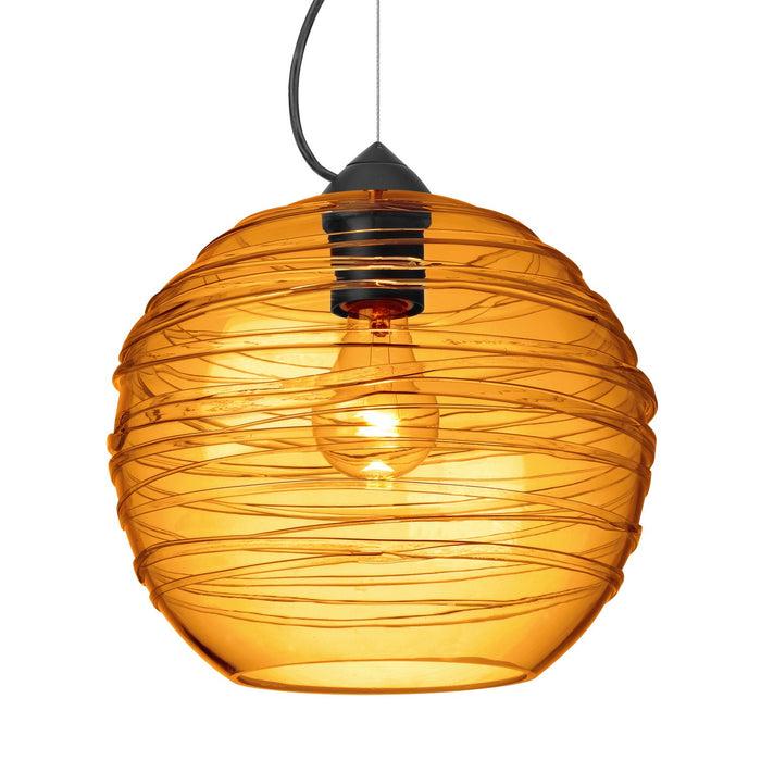 Besa 1KX-462782-BK One Light Pendant, Black