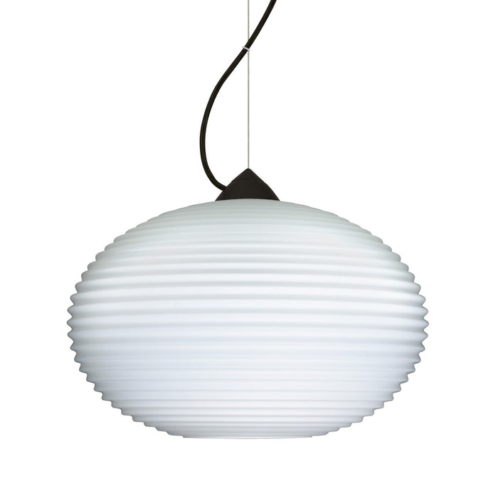 Besa 1KX-491207-BK One Light Pendant, Black