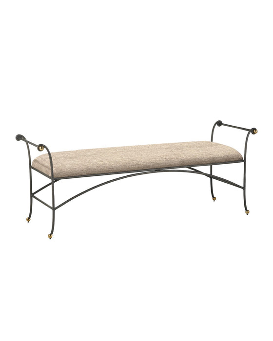Currey and Company 7000-0932 Bench, Antique Black / Polished Brass