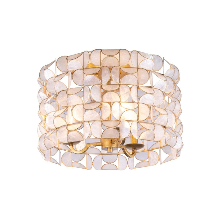 Kalco 520541OL Four Light Flush Mount, Oxidized Gold Leaf