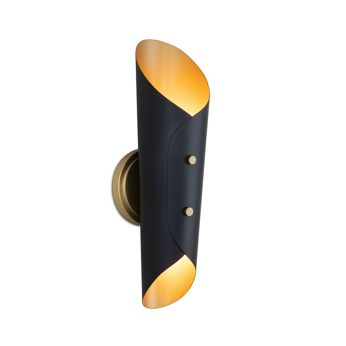 Regina Andrew 15-1244BBNB Two Light Wall Sconce, Blackened Brass