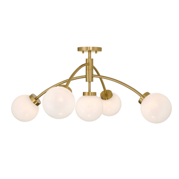 Savoy House 6-6199-5-322 LED Semi-Flush Mount, Warm Brass