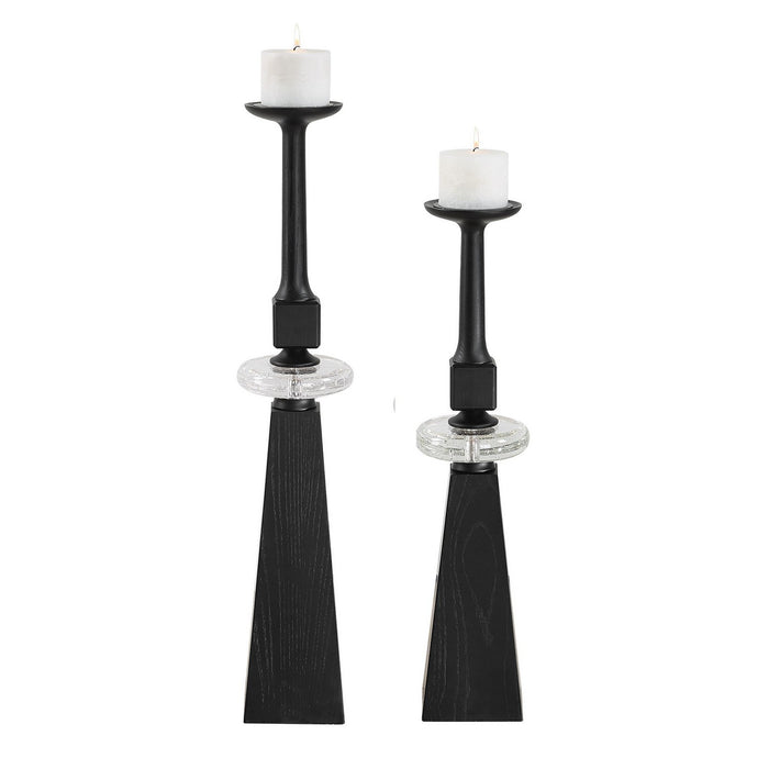 Uttermost 18231 Candleholders Set/2, Black Wood