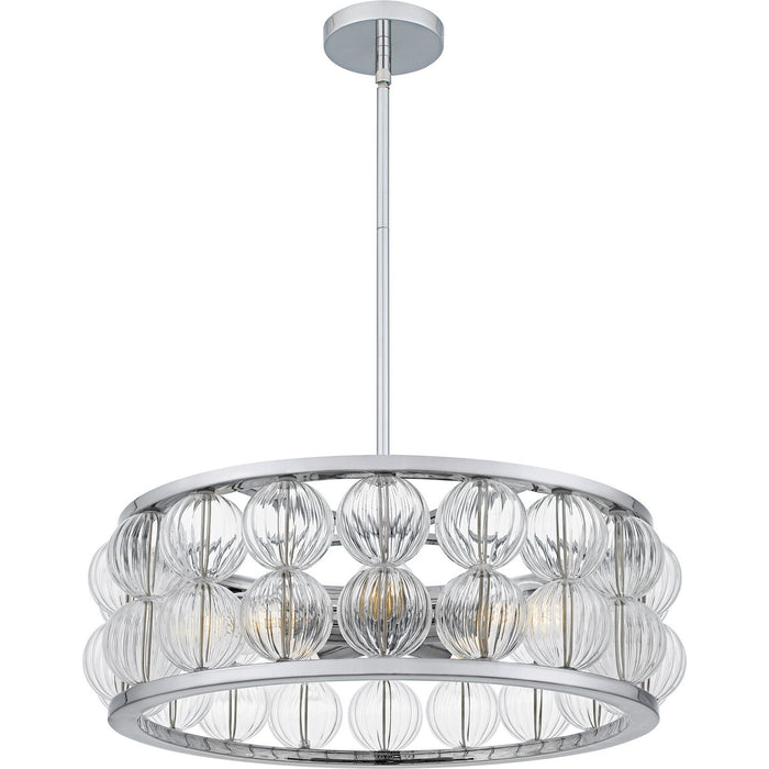 Quoizel TRK2823C Five Light Pendant, Polished Chrome