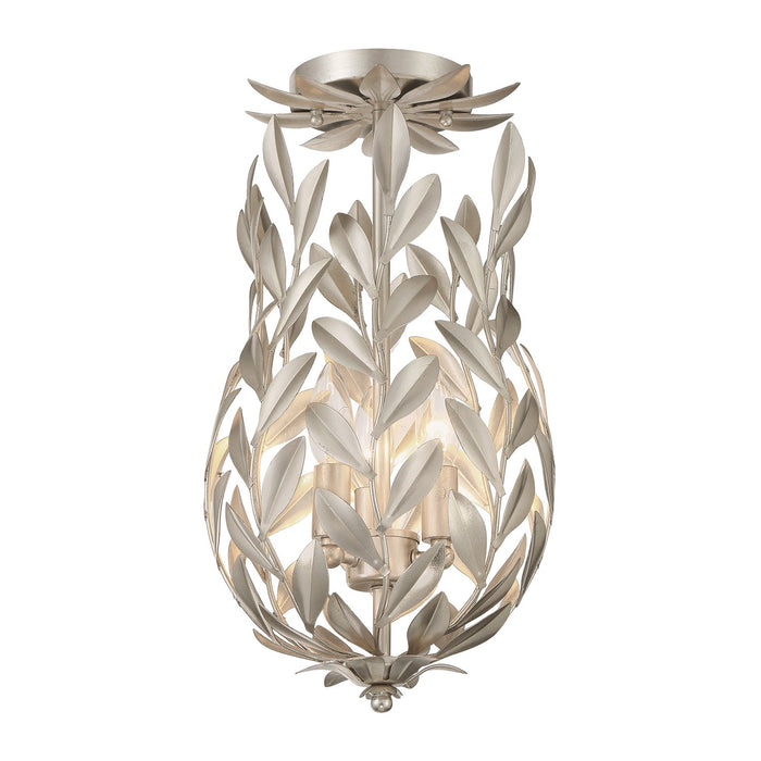 Crystorama 563-SA_CEILING Three Light Semi Flush Mount, Antique Silver