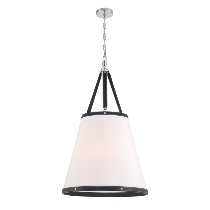 Crystorama CAL-2406-PN Six Light Pendant, Polished Nickel