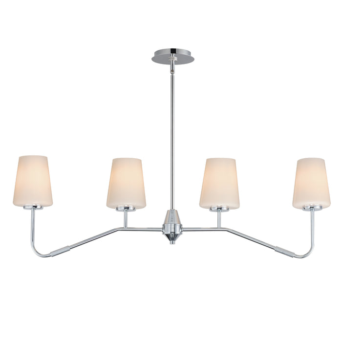 Maxim 12697WTPC Four Light Linear Chandelier, Polished Chrome