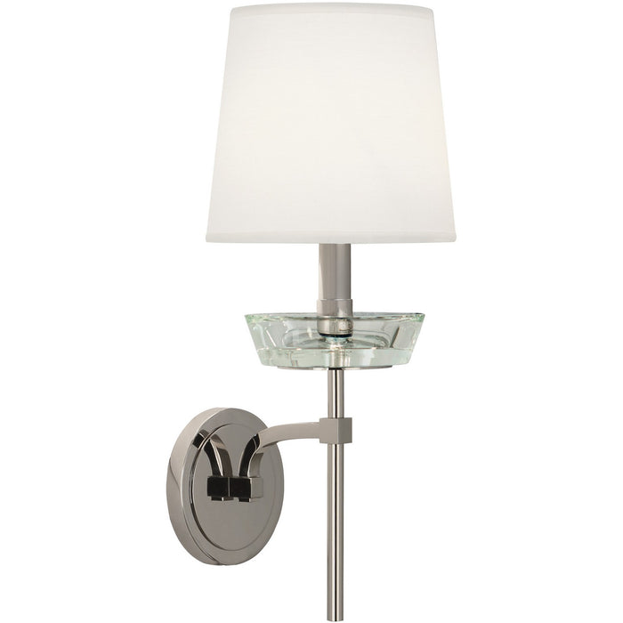 Robert Abbey S629C One Light Wall Sconce, Polished Nickel w/ Clear Crystal