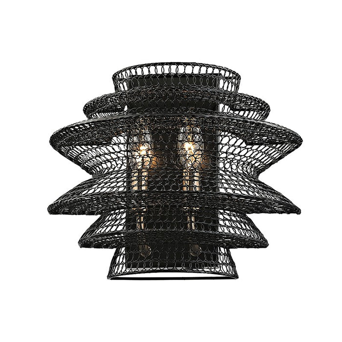 Troy Lighting B6012-SBK Two Light Wall Sconce, Soft Black
