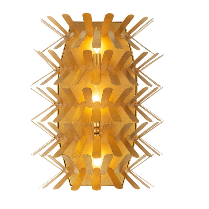 Kalco 520121OL Three Light Wall Sconce, Oxidized Gold Leaf