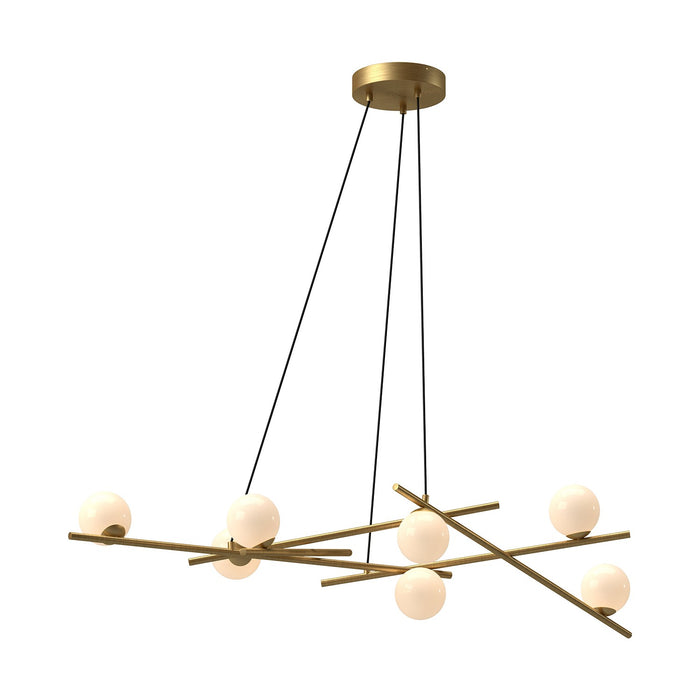 Kuzco Lighting CH89854-BG/GO-UNV LED Chandelier, Brushed Gold/Glossy Opal Glass