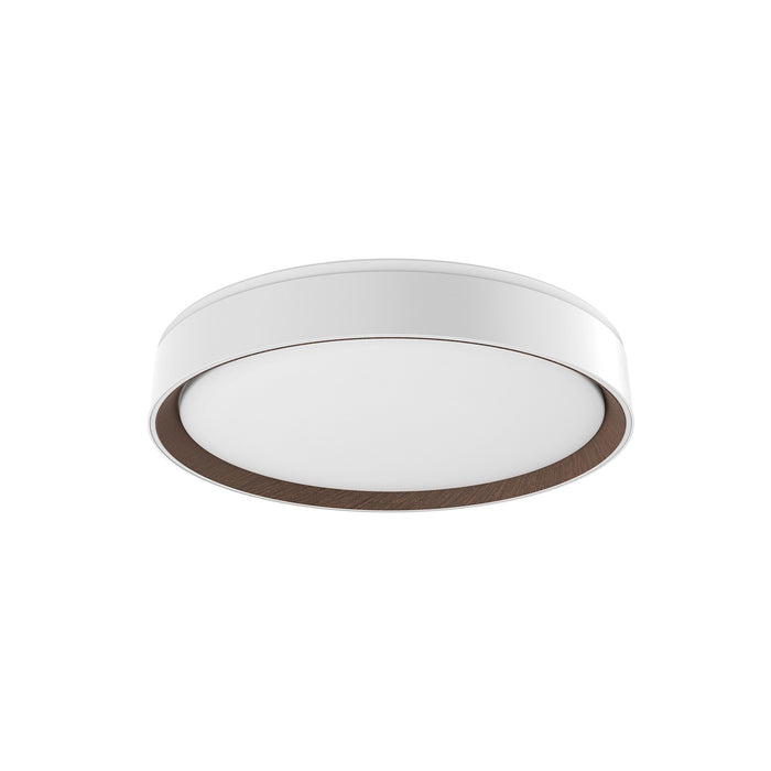 Kuzco Lighting FM43916-WH/WT-5CCT LED Flush Mount, White/Walnut