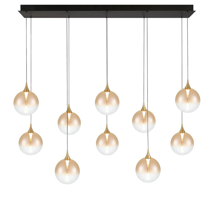 Eurofase 48932-035 Ten Light Chandelier, Gold