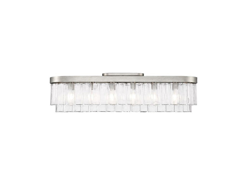 Golden 1768-FM42 PS-HWG Six Light Flush Mount, Peruvian Silver