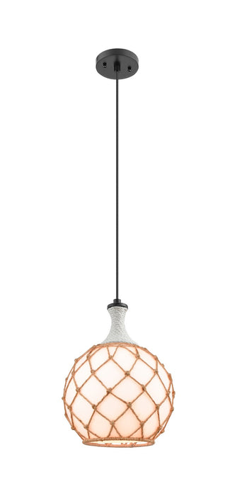 Innovations 415-1PR-BK-G121-10RB One Light Pendant, Matte Black