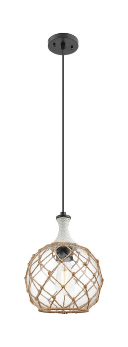 Innovations 415-1PR-BK-G122-10RB One Light Pendant, Matte Black