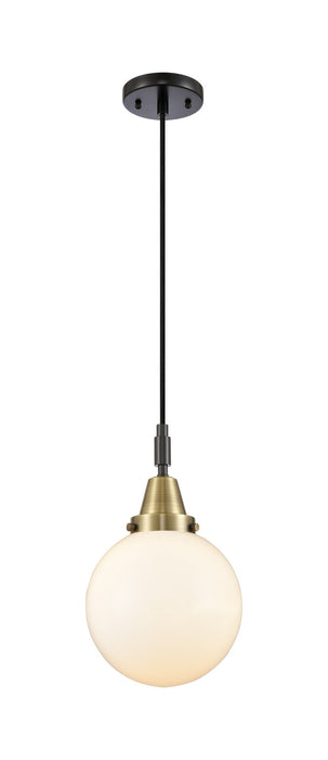 Innovations 447-1P-BAB-G201-8 One Light Pendant, Black Antique Brass