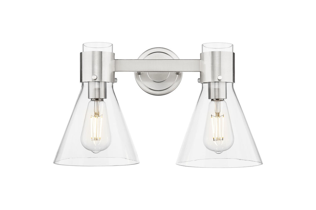Innovations 464-2W-SN-G464C-7CL Two Light Bath Vanity, Satin Nickel